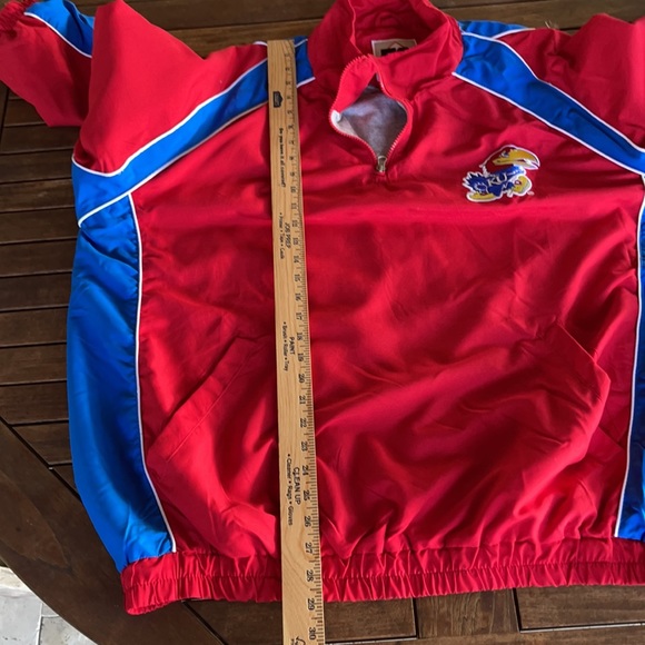 Jayhawks , University of Kansas. Pull-over ,Wind breaker.  XXL.Big Logo .Vintage - Picture 12 of 13